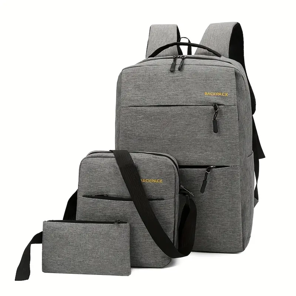 Pack 3 piéces Sac à dos + USB laptop Backpack