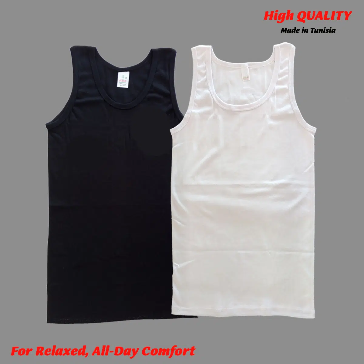 PACK 6 DEBARDEURS HOMME  BLANC ET NOIR