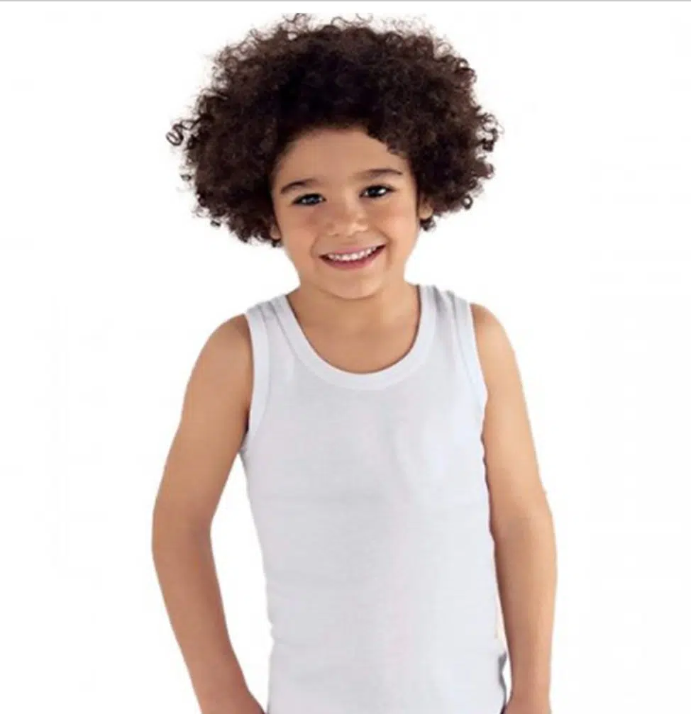 PACK DE 6 DEBARDEURS BLANCS POUR ENFANTS 100% COTON