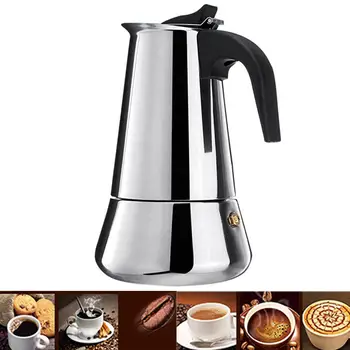Cafetière Expresso - 6 tasses - 350ml - Argent