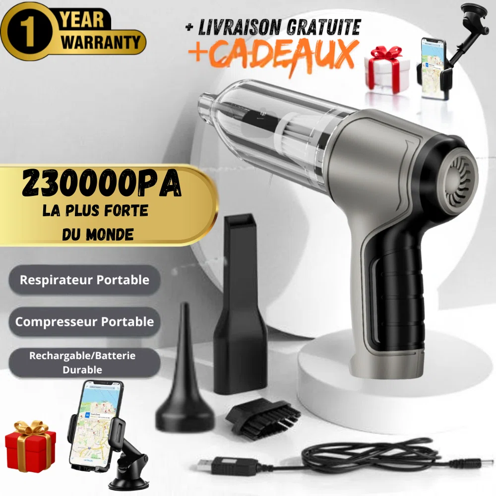 Aspirateur sans Fils , 3 En 1 pour voiture et maison + Un cadeau Support téléphone voiture