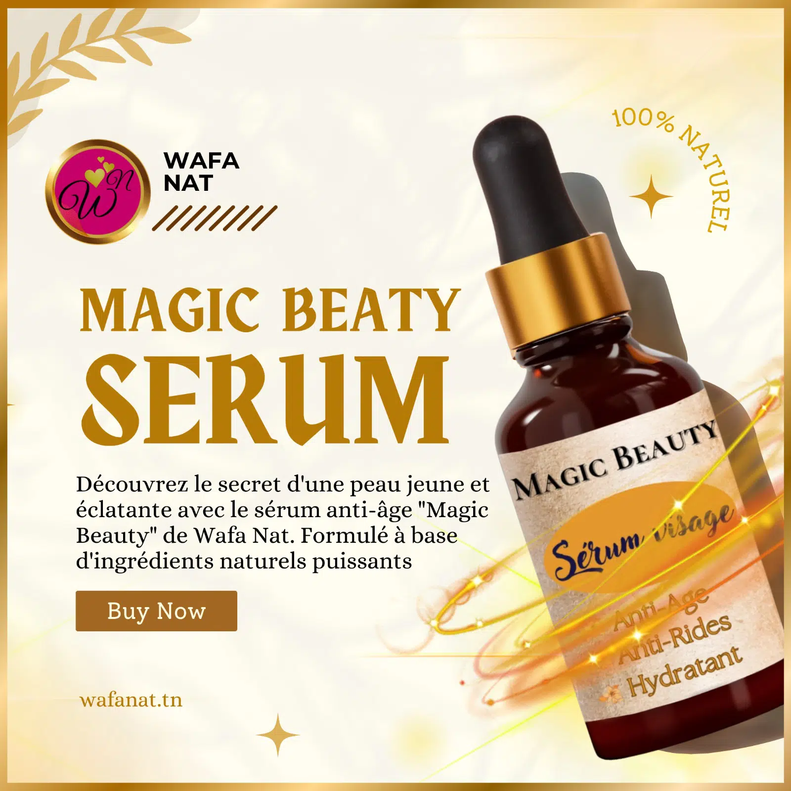 Sérum Anti-âge au Vitamine E & Panthénol - 30 ml - Wafa Nat