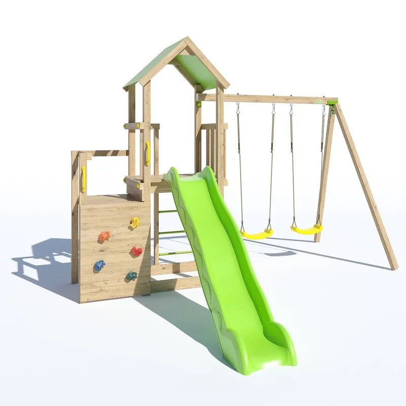 TRIGANO Aire de jeux avec toboggan - Bois - H2,20m - XPERIENCE