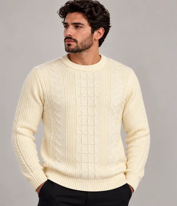 Pull Rond Carreaux