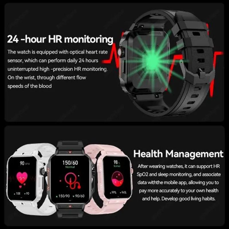 Smart watch étanche IP68 110 mods Sports Assistant dappel Capteur Cardiaque