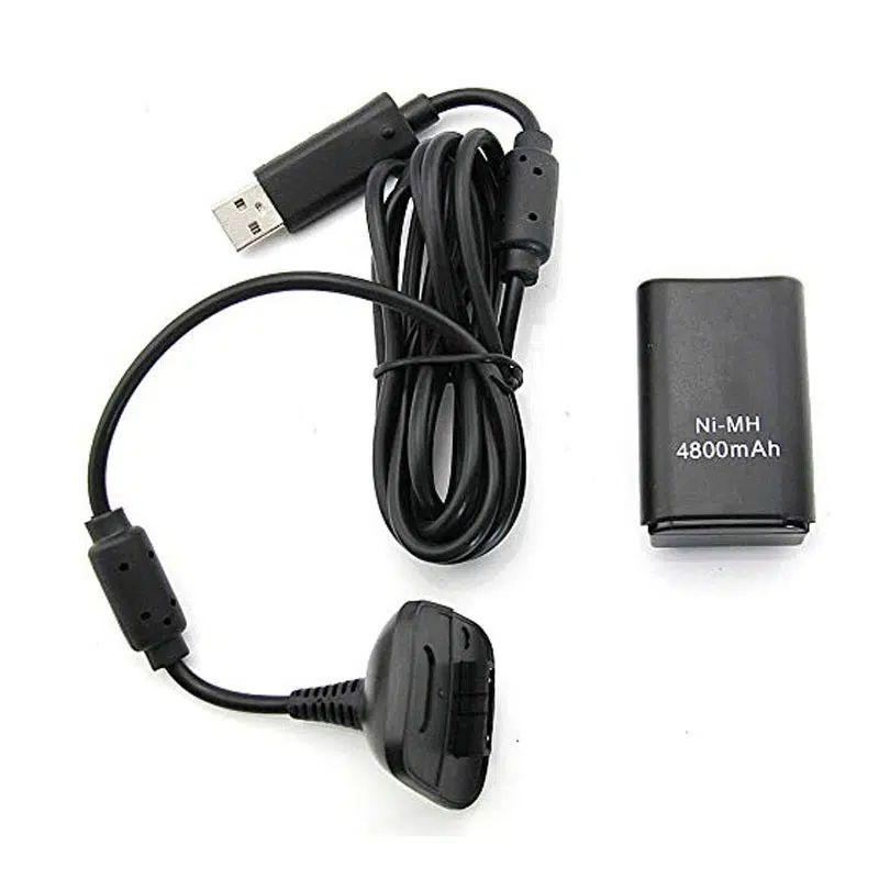 Adaptateur & Batterie Rechargeable Pour Manette X-BOX 360 Noir