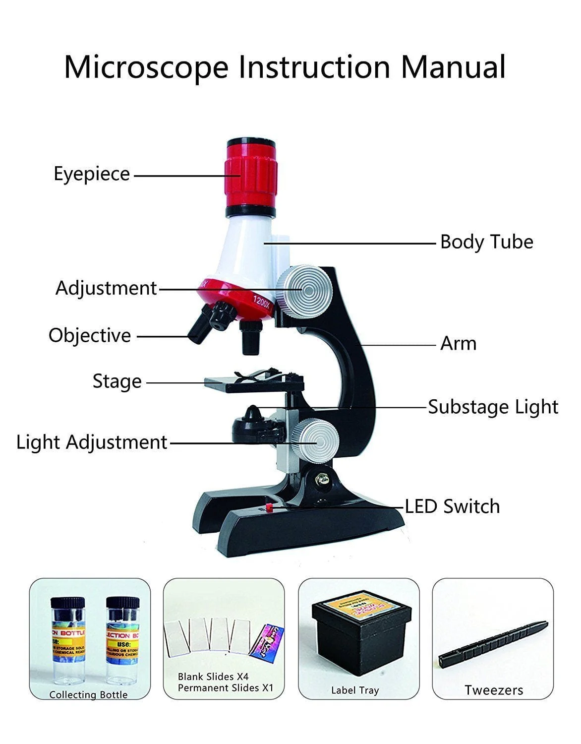 Microscope Enfant 100×‑1200× LED