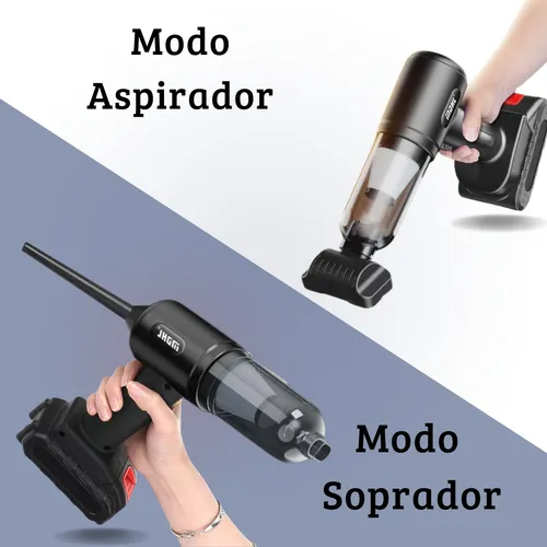 Mini aspirateur de voiture haute puissance 9 000 Pa avec 2 buses daspiration, dépoussiéreur portatif sans fil rechargeable avec bac à poussière visuel pour voiture et bureau.