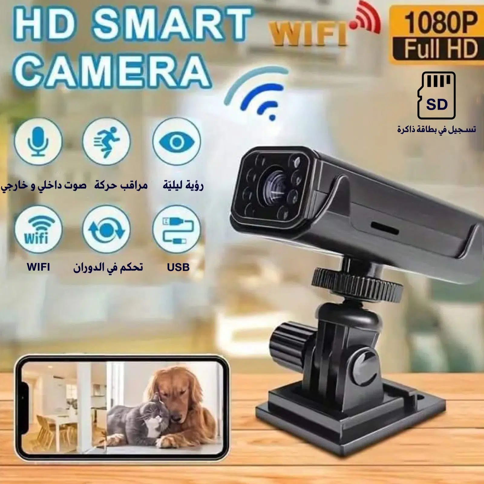 Caméra de Surveillance Rechargeable Wi-Fi A10