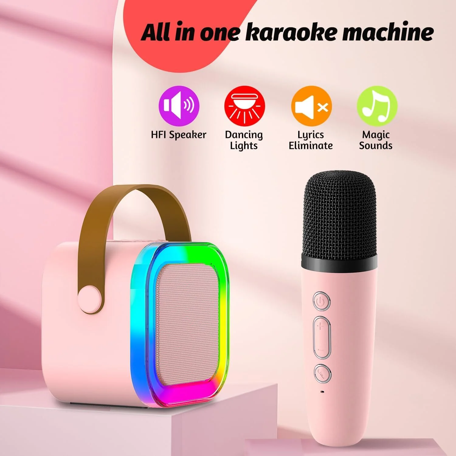 Haut-Parleur Karaoké Bluetooth Avec Microphone Sans Fil