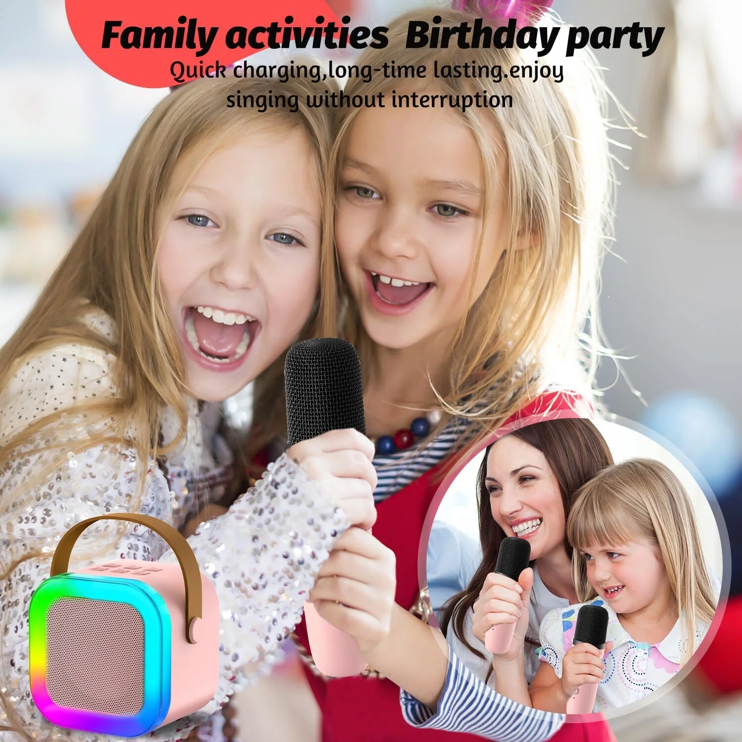 Haut-Parleur Karaoké Bluetooth Avec Microphone Sans Fil