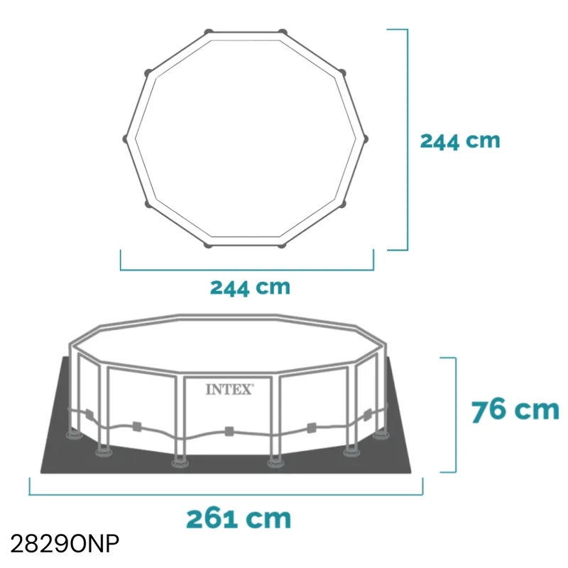Piscine hors sol à cadre en metal rose – 244 × 76 cm INTEX sans épurateur