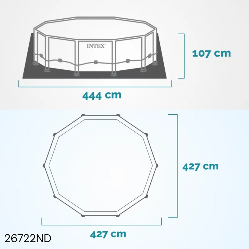 Piscine ronde Prism Frame Clearview 427cm x 107cm 26722ND