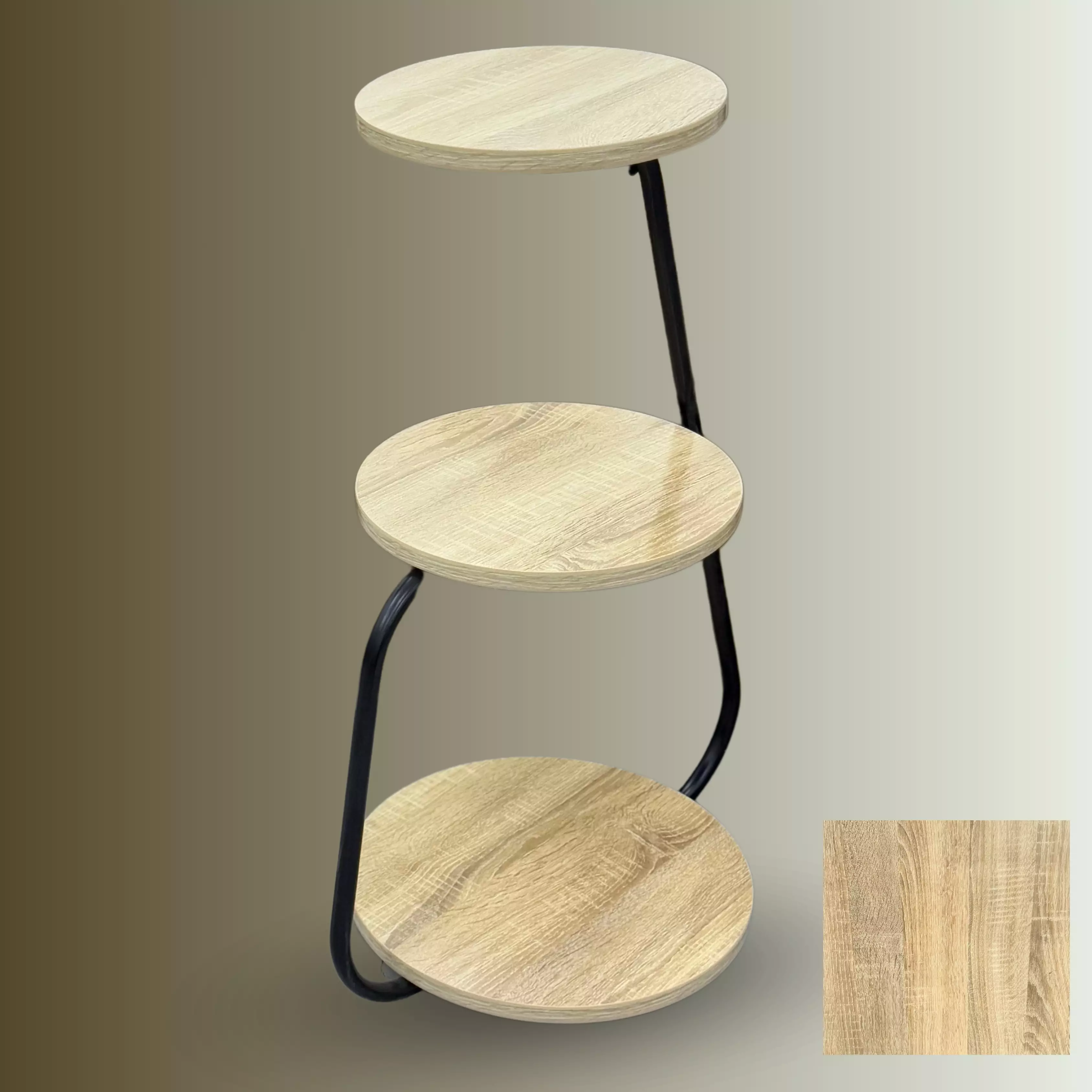 Table d’Appoint 3 Niveaux – Couleur Sonoma
