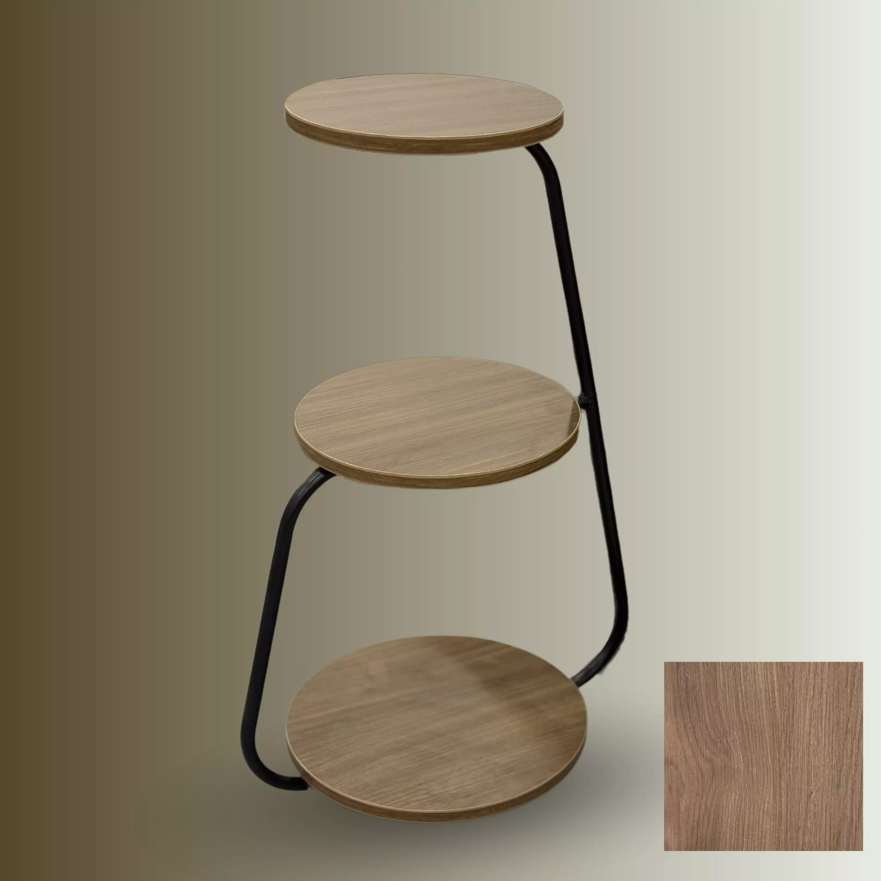 Table d’Appoint 3 Niveaux – Couleur Marron