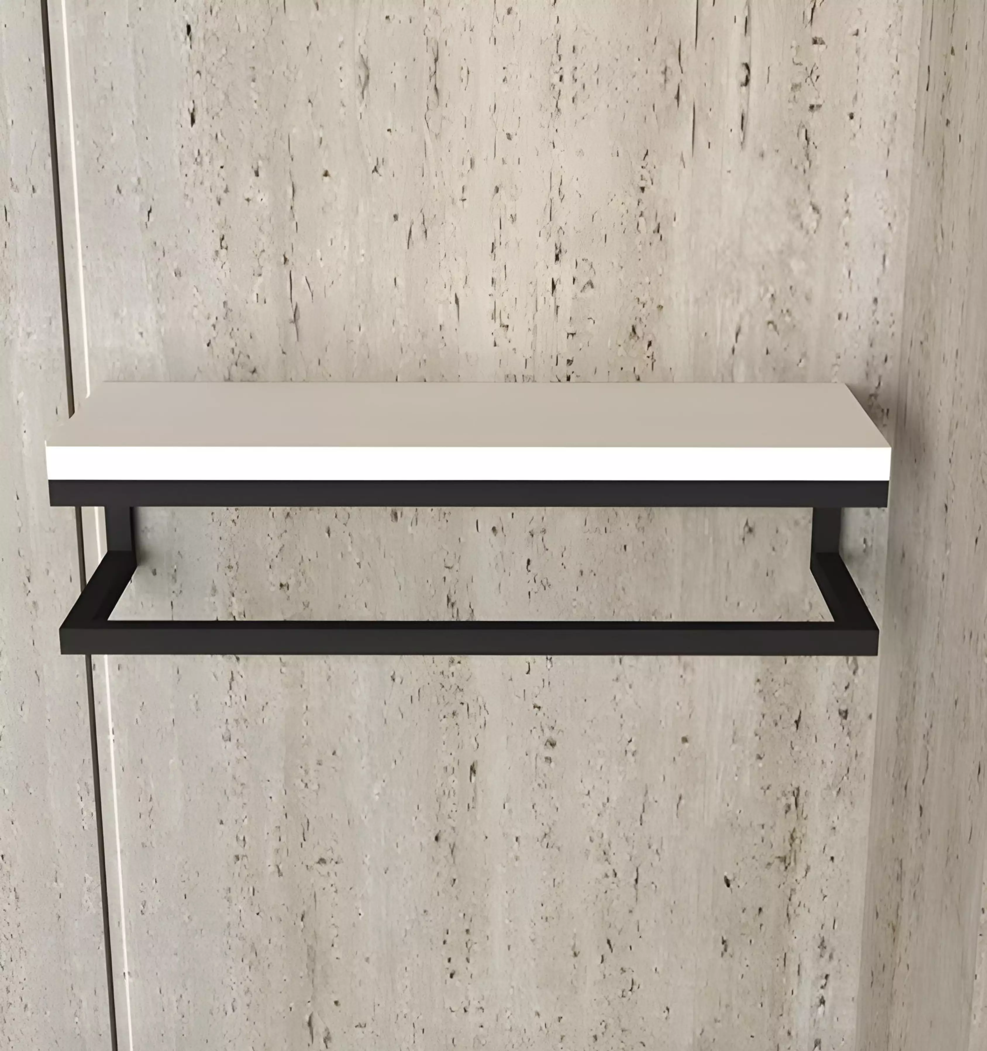 Porte-Serviettes Murale en Metal et Bois MDF