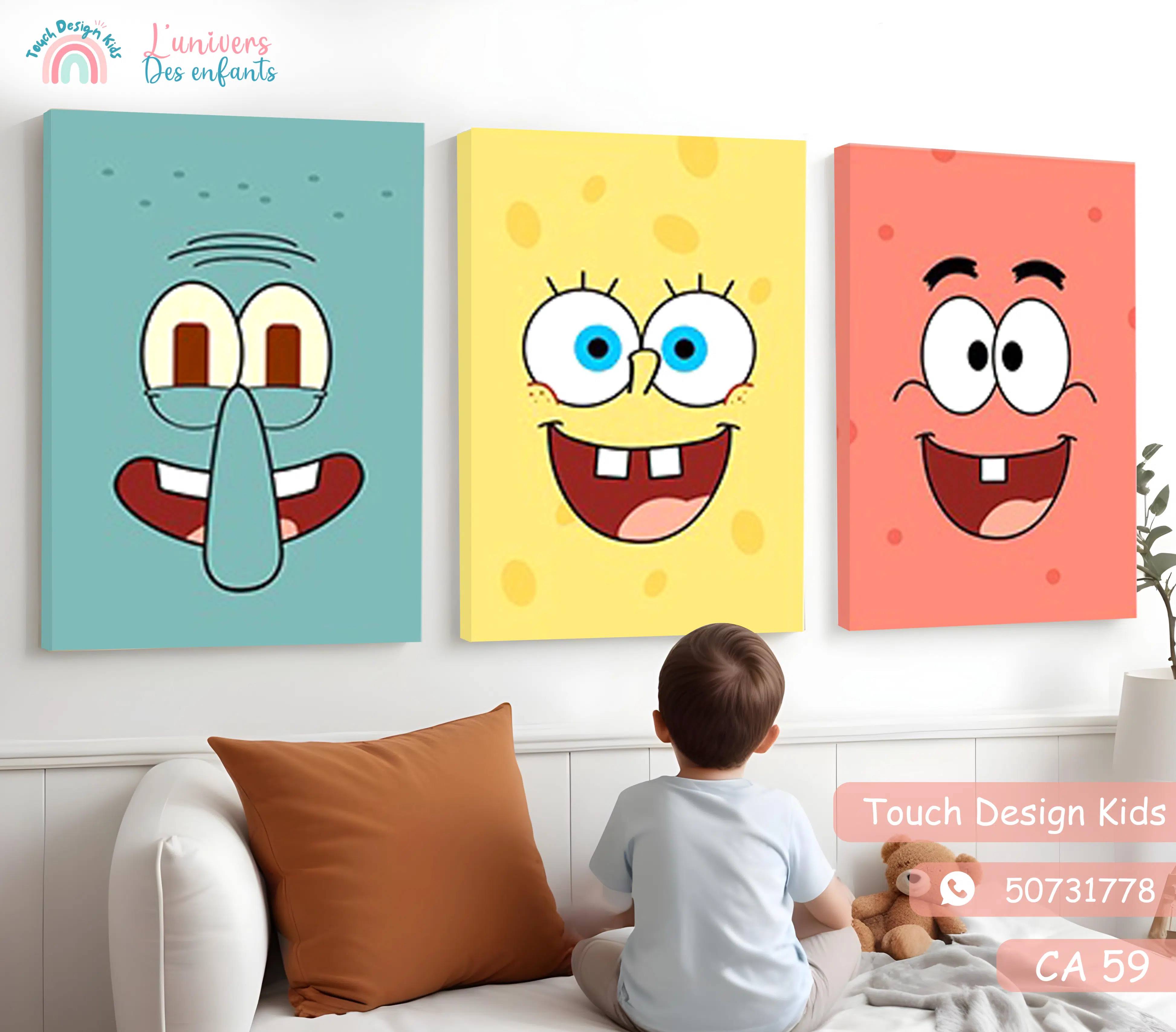 Série de 3 Tableaux en Toile - Spongbob