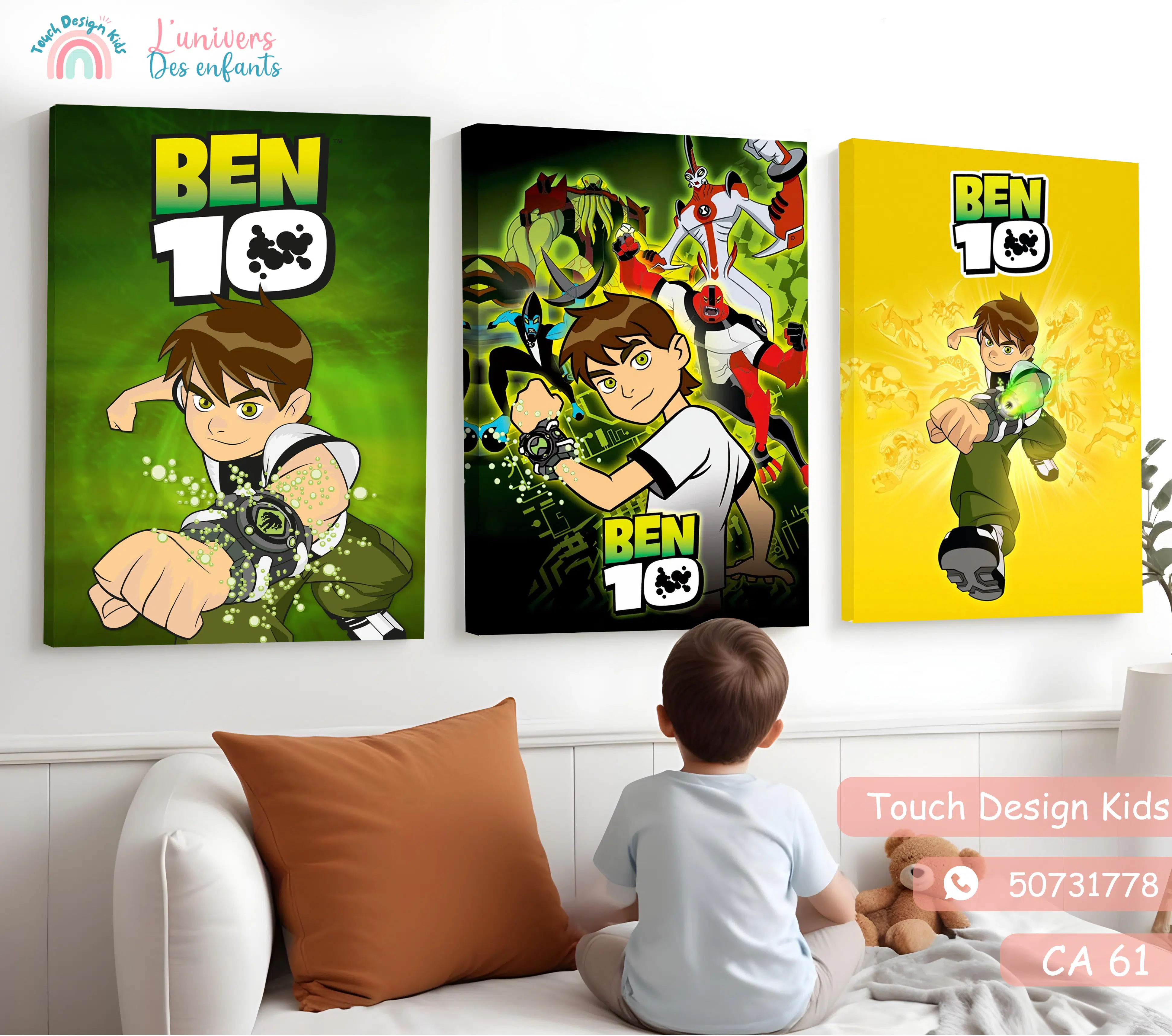 Série de 3 Tableaux en Toile - Ben10