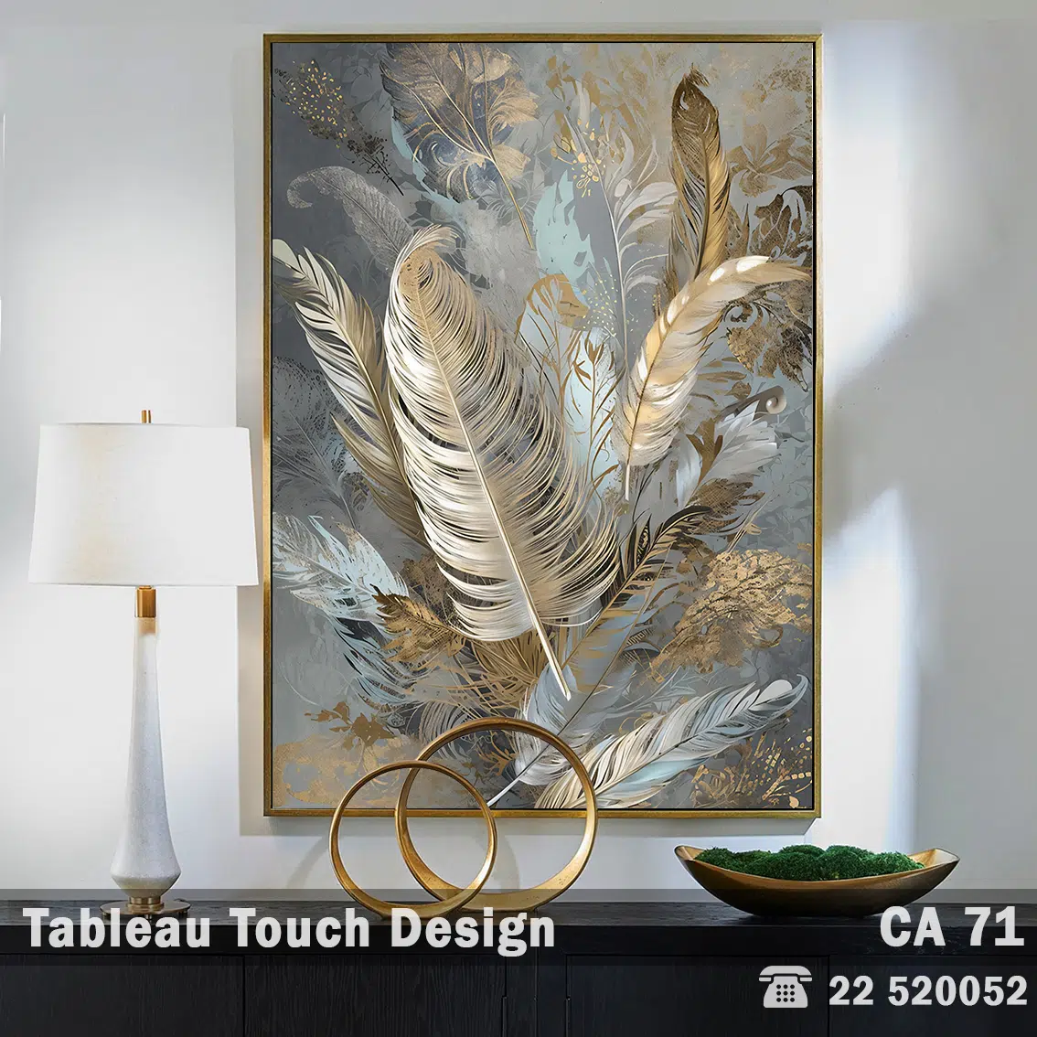Tableau décoratif - Plumes de Lune