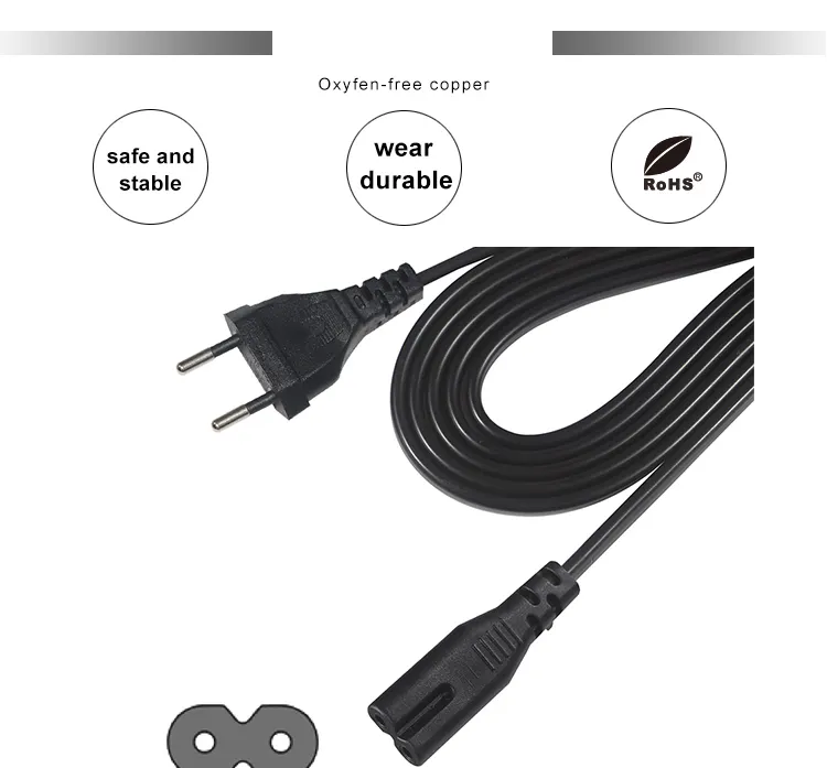 CABLE DALIMENTATION RADIO, IMPRIMANTE noir