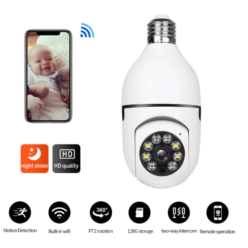 Camera de surveillance WIFI - Ampoule - 360 dégrée