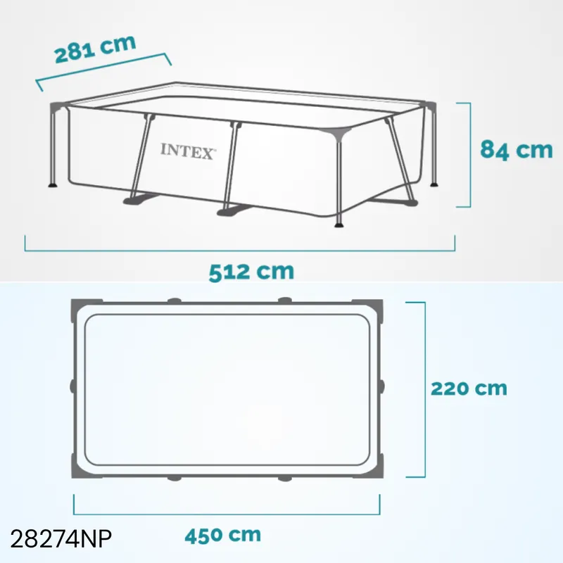 Piscine rectangulaire Metal Frame 450 cm x 220 cm x 84 cm