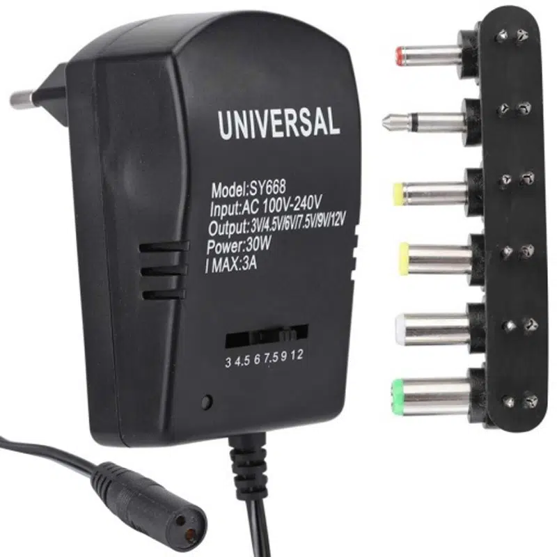 Chargeur universel 30 W – Adaptateur multi‑tension 3‑12 V