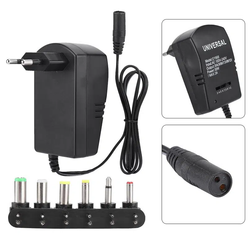 Chargeur universel 30 W – Adaptateur multi‑tension 3‑12 V