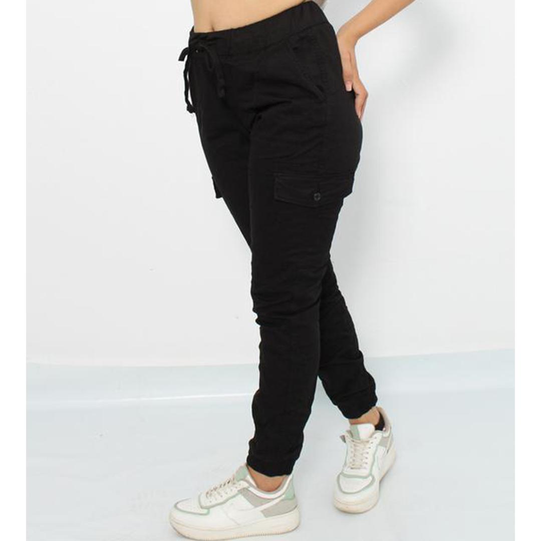 CARGO FEMME ELASTIQUE NOIR