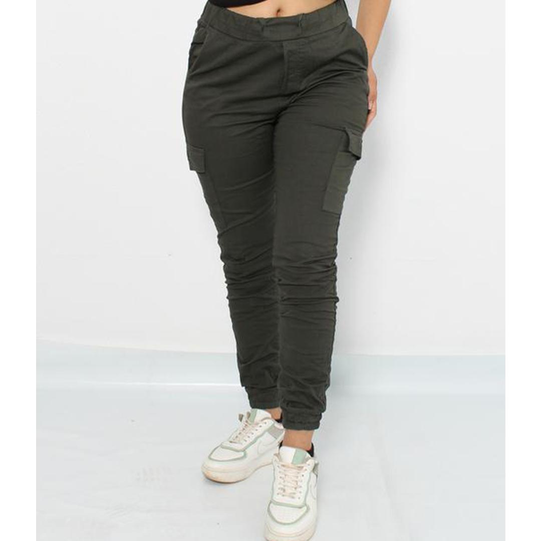CARGO FEMME ELASTIQUE VERT