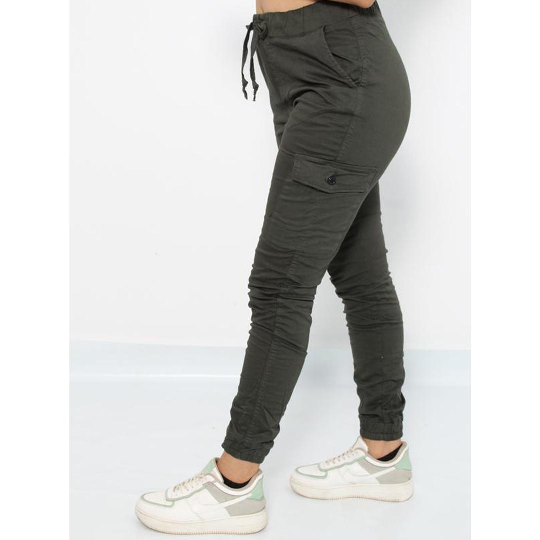 CARGO FEMME ELASTIQUE VERT