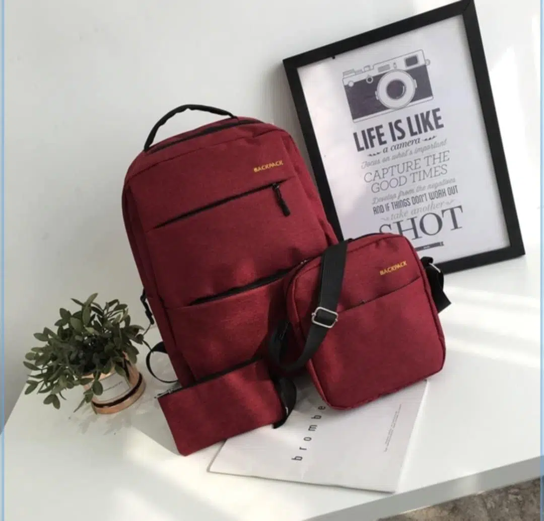 Pack 3 piéces Sac à dos + USB laptop Backpack