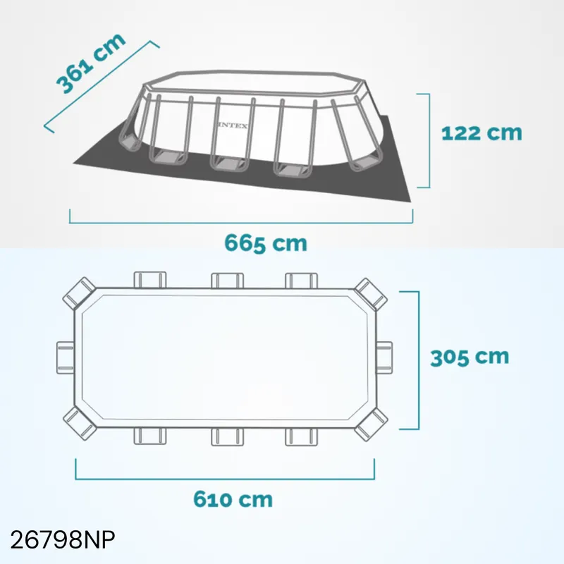 Piscine ovale à cadre Prisma 610 cm x 305 cm x 122 cm 26798NP