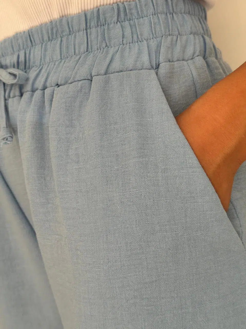 Pantalon Large Femme Effet Lin – Confort & Élégance