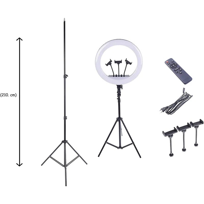Ring Light Professionnel 18 ( 45 CM ) + Trépied + Télécommande