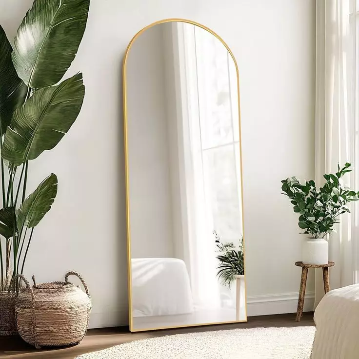 Miroir Arque 170x70 cm – Cadre en Metal Dore (À Poser)