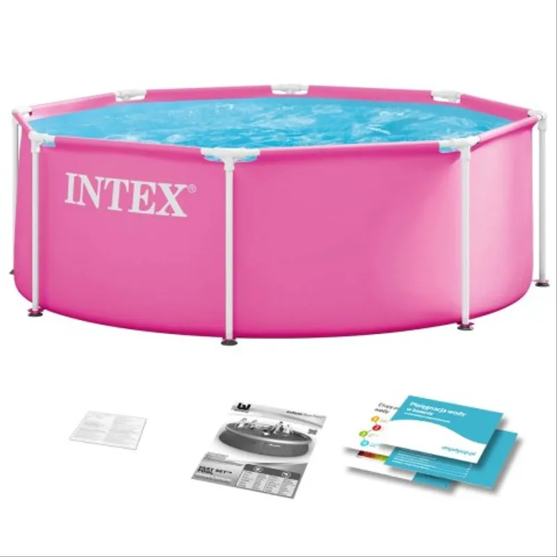 Piscine hors sol à cadre en metal rose – 244 × 76 cm INTEX sans épurateur
