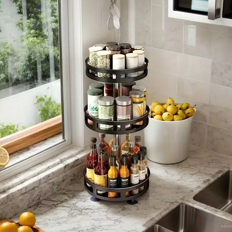 Etagere de Rangement Rotative a 3 Niveaux