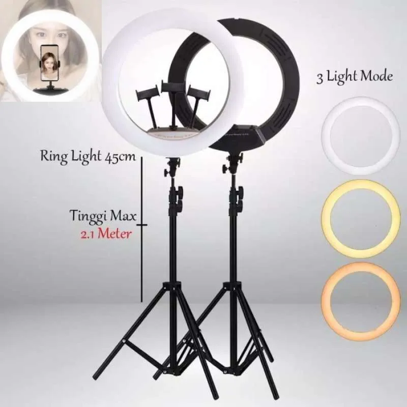 Ring Light Professionnel 18 ( 45 CM ) + Trépied + Télécommande