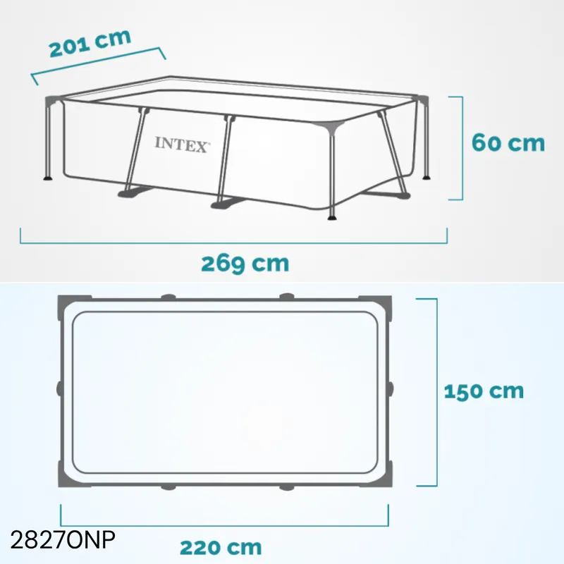 Piscine  Metal Frame rectangulaire 220 cm x 150 cm x 60 cm