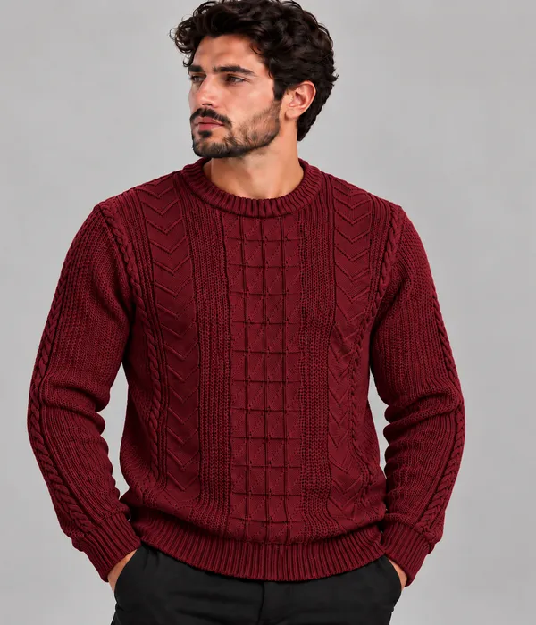 Pull Rond Carreaux