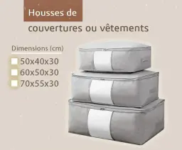 Housse De Rangement En Tissu Pour Couvertures Et Vêtements (50x40x30 cm)