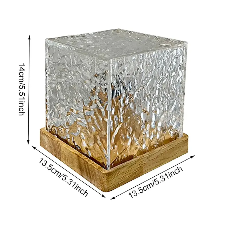 Lampe Cube Cristal Aurora Effet Lumière Nordique