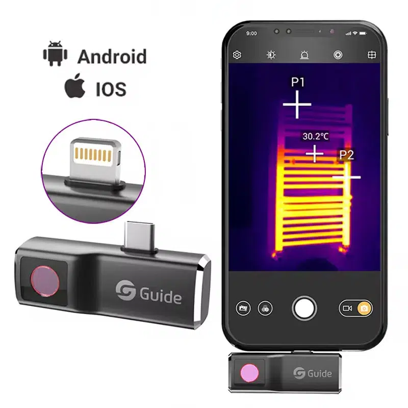 Caméra Thermique Portable MobIR Air 25 Hz pour Smartphone (USB‑C | Lightning) – Capteur 120 × 90, FOV 50°