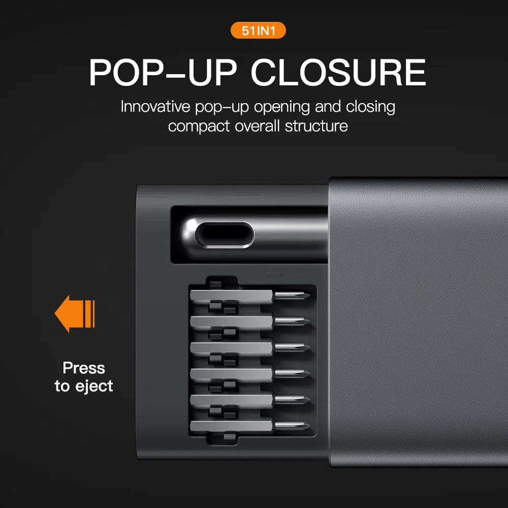 Tournevis de précision – Kit 51 embouts S2, poignée magnétique, format slim