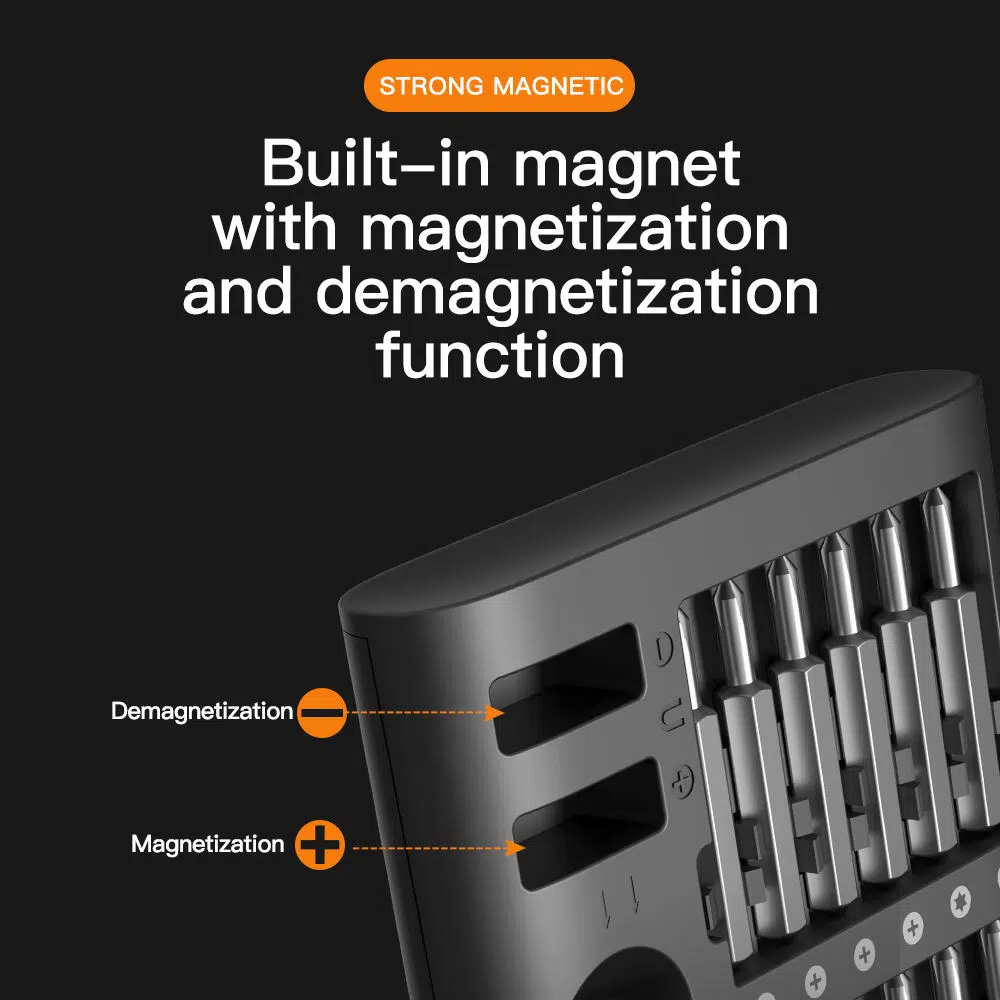 Tournevis de précision – Kit 51 embouts S2, poignée magnétique, format slim