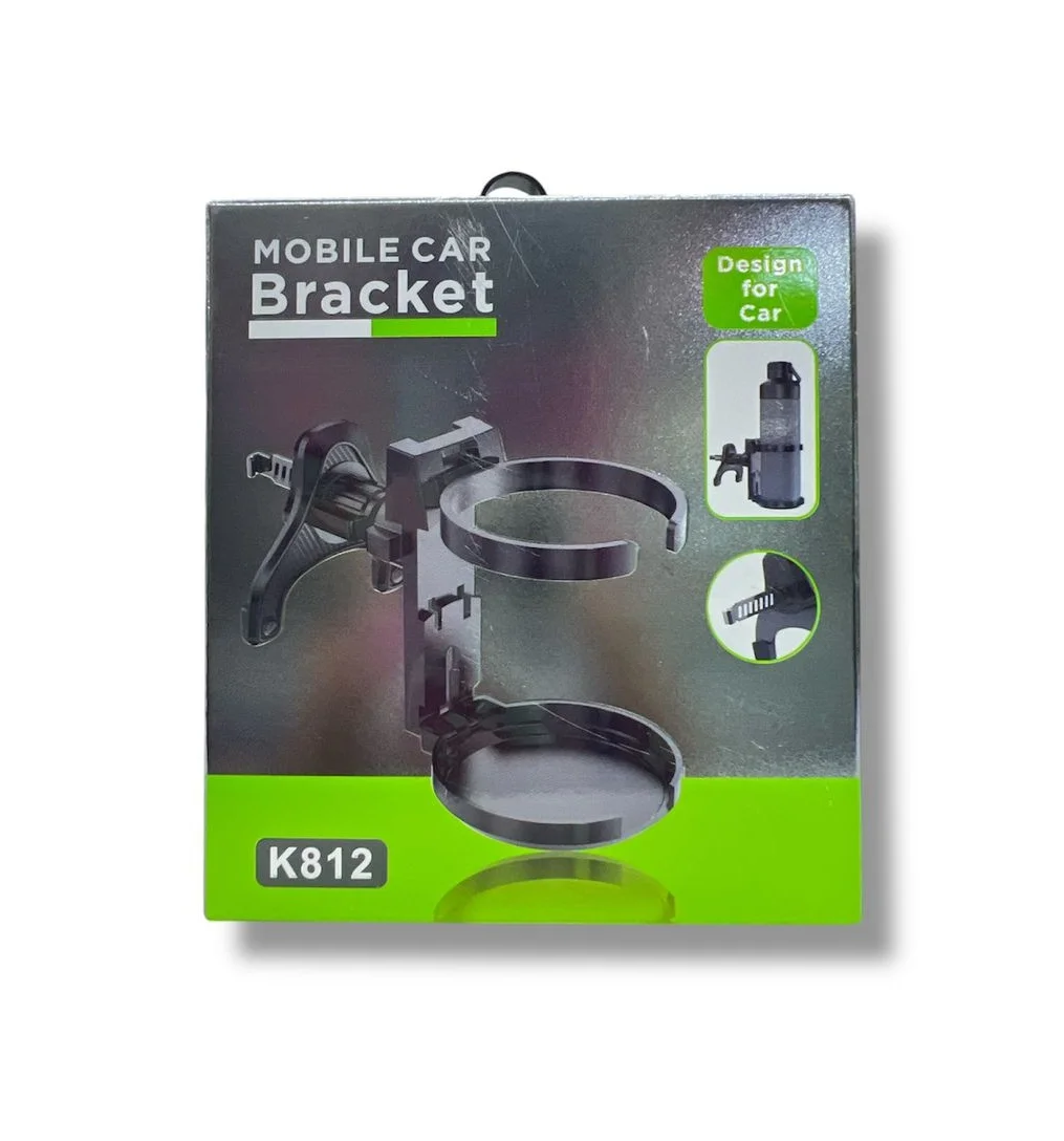 Porte-Gobelet Pliable compact noir, avec couvercle