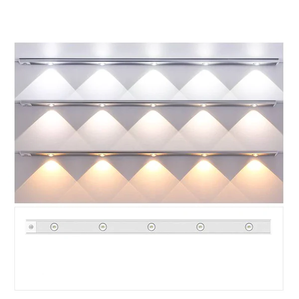 Lampe LED à détecteur de mouvement avec 5 ampoules sans fil rechargeable