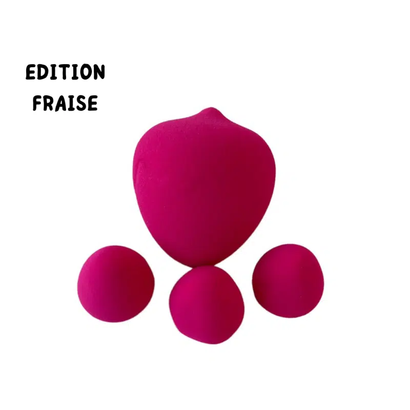 Azal - Lot De 4 Éponges FRUIT EDITION Fraise
