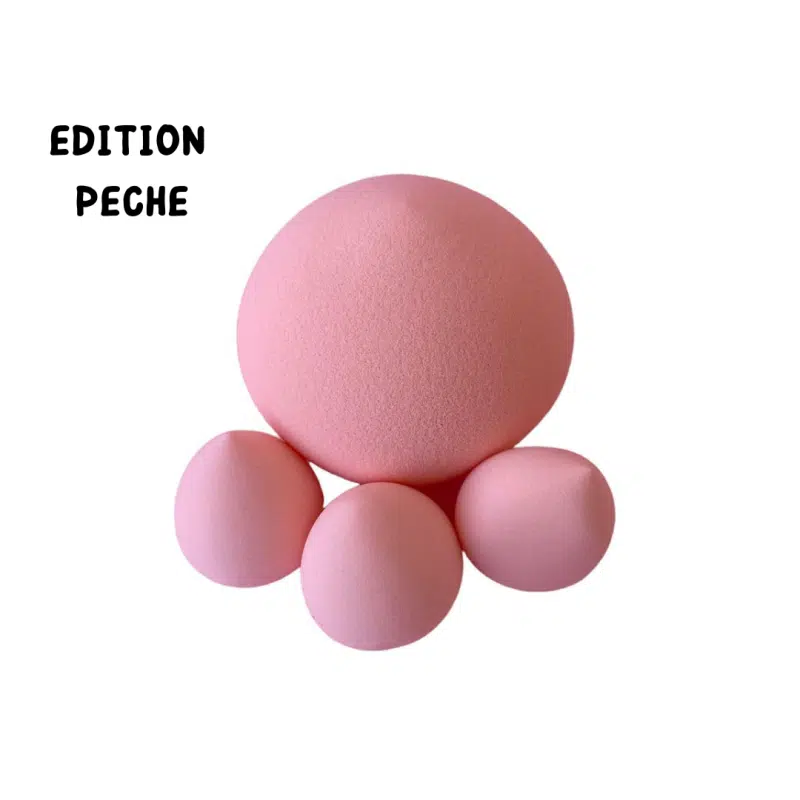 Azal - Lot De 4 Éponges FRUIT EDITION Peche